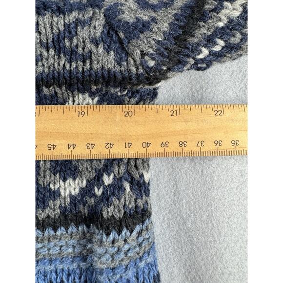 Native Youth Fair Isle Knit Sweater Blue Gray Wool Blend Men’s LGE NWT MSRP $100 - Picture 10 of 14